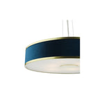ALV1723 Alvaro 6 Light Pendant Brushed Brass With Blue Shade