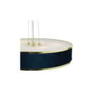 ALV1723 Alvaro 6 Light Pendant Brushed Brass With Blue Shade
