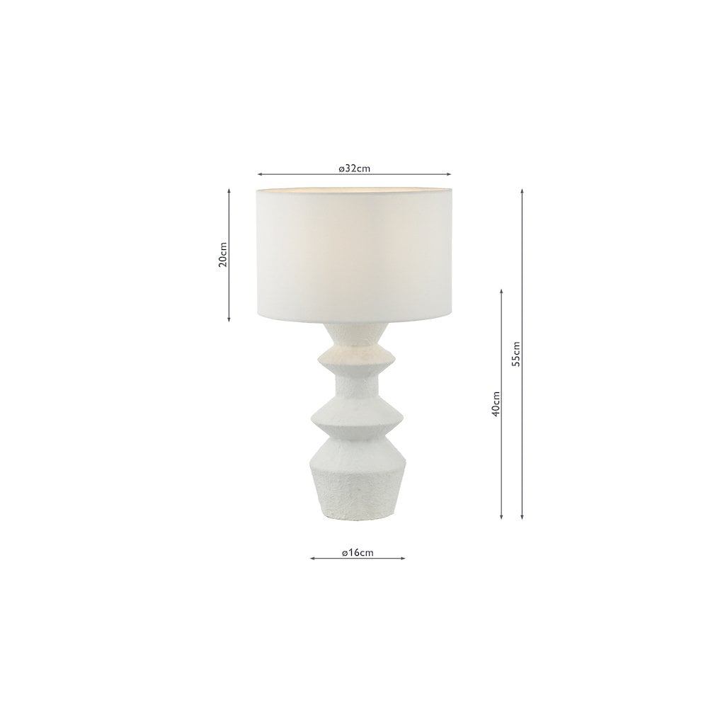 BID422 Bidelia Table Lamp Matt White With Shade