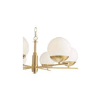 BOM0635 Bombazine 6 Light Pendant Natural Brass and Opal Glass