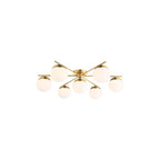 BOM5035 Bombazine 7 Light Semi-Flush Natural Brass and Opal Glass