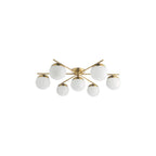 BOM5035 Bombazine 7 Light Semi-Flush Natural Brass and Opal Glass