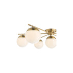 BOM5035 Bombazine 7 Light Semi-Flush Natural Brass and Opal Glass