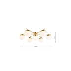 BOM5035 Bombazine 7 Light Semi-Flush Natural Brass and Opal Glass