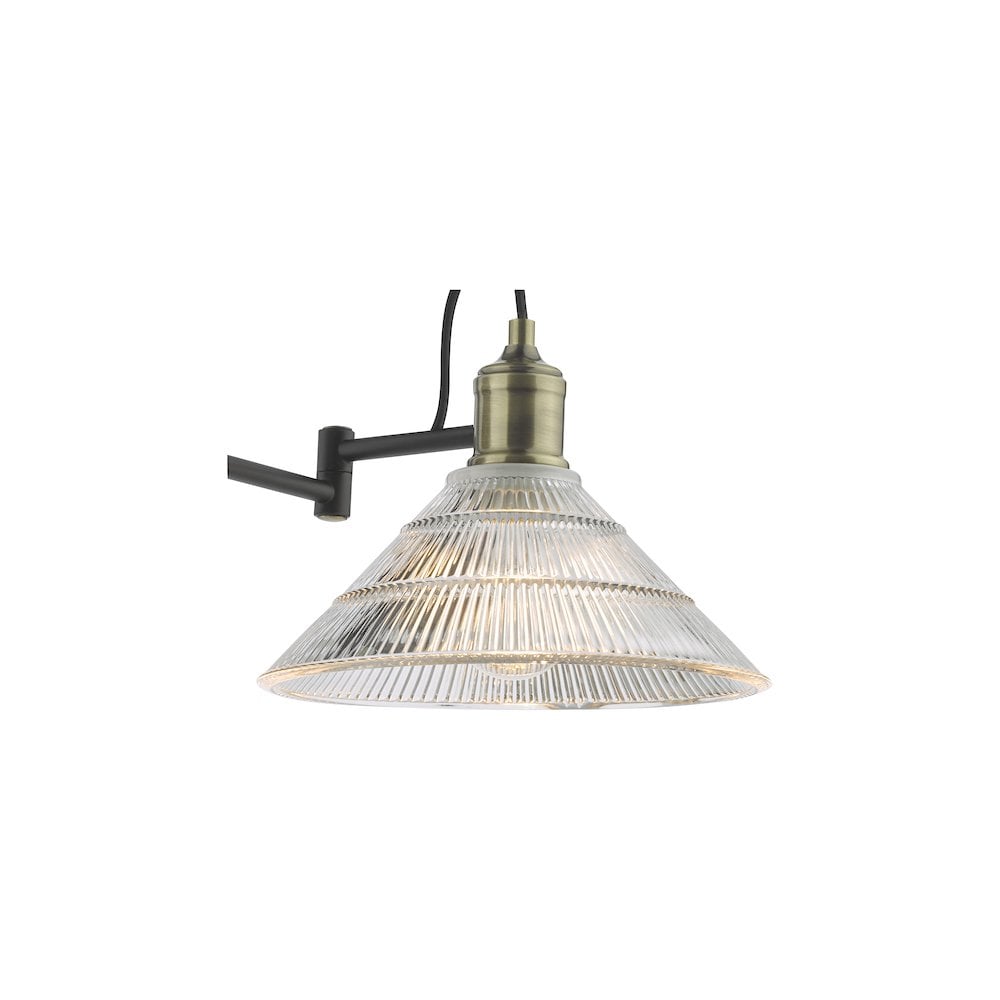 BOY7175 Boyd Wall Light Antique Brass and Ribbed Glass