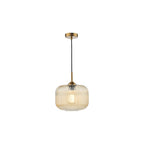 DEM0106 Demarius Pendant Natural Brass and Amber Glass