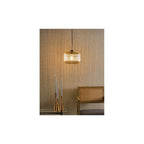 DEM0106 Demarius Pendant Natural Brass and Amber Glass