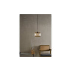 DEM0106 Demarius Pendant Natural Brass and Amber Glass