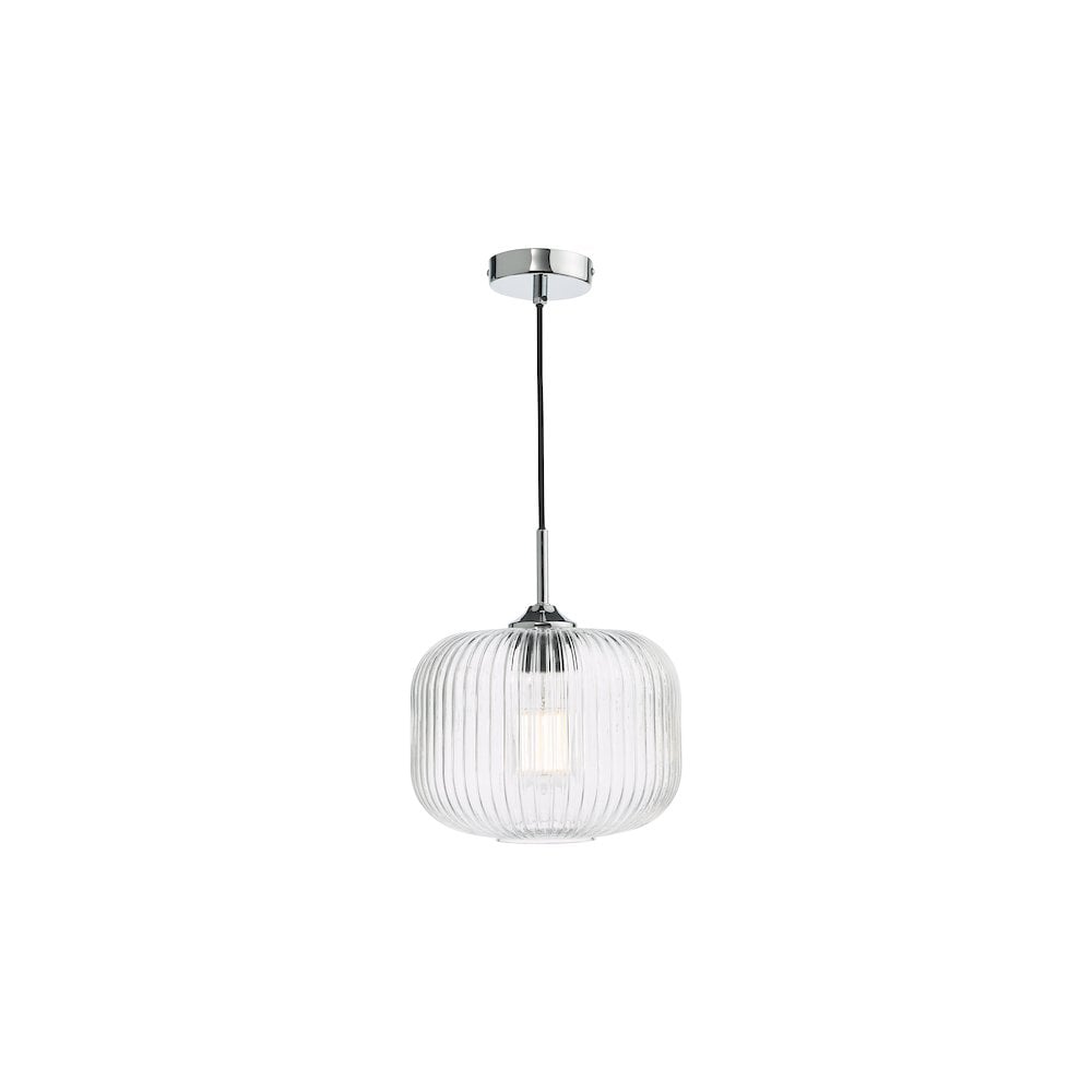 DEM0108 Demarius Pendant Polished Chrome and Clear Glass