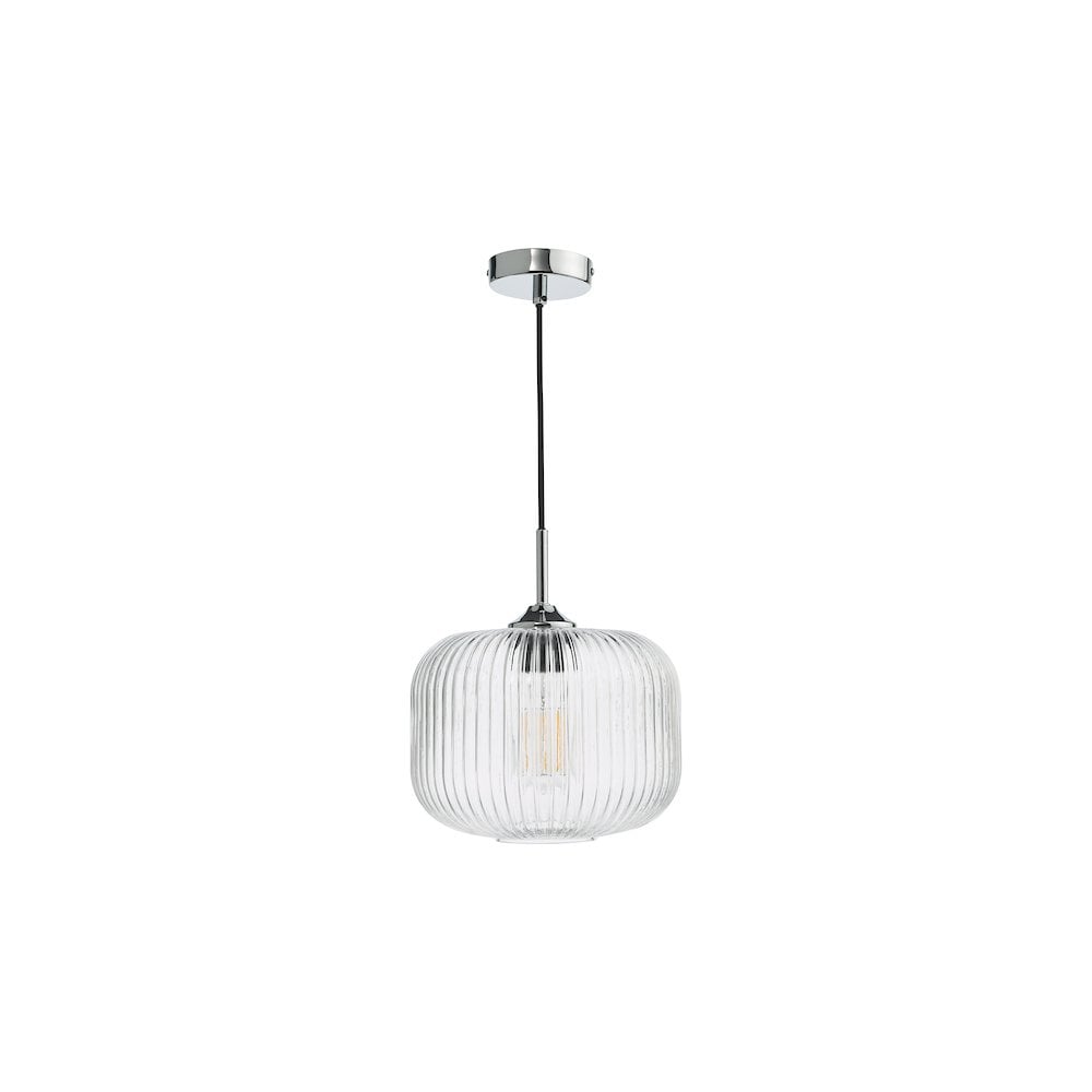 DEM0108 Demarius Pendant Polished Chrome and Clear Glass