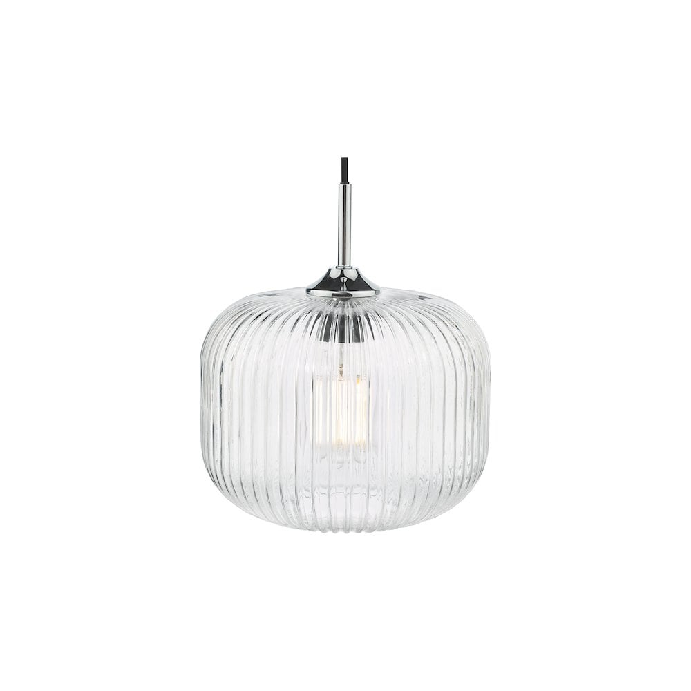 DEM0108 Demarius Pendant Polished Chrome and Clear Glass