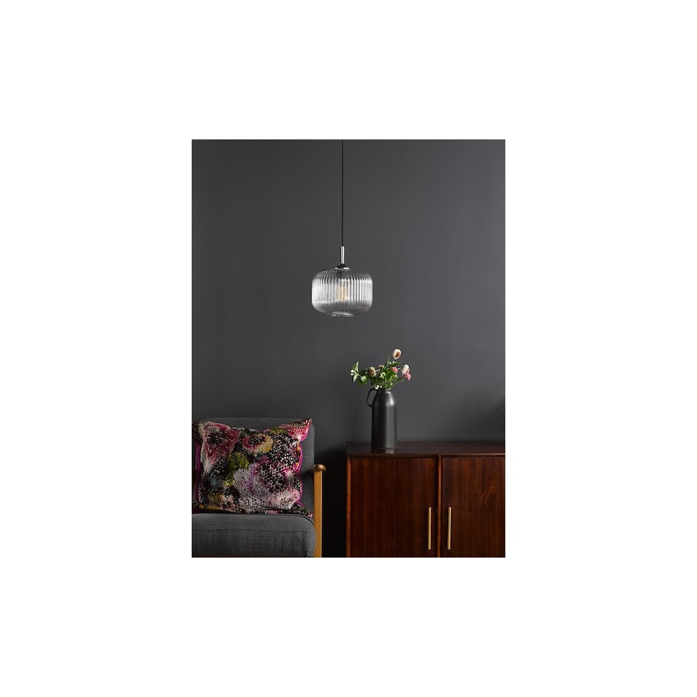 DEM0108 Demarius Pendant Polished Chrome and Clear Glass