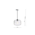 DEM0108 Demarius Pendant Polished Chrome and Clear Glass