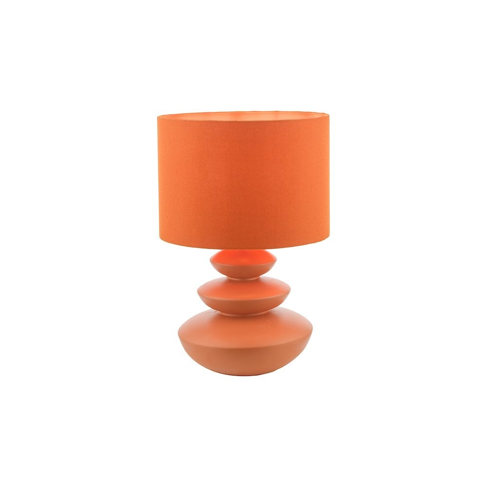 DIS4211 Discus Ceramic Table Lamp Orange With Shade