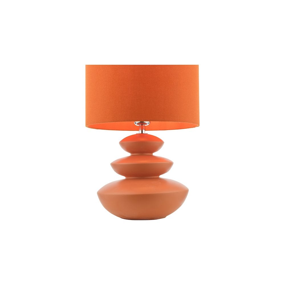 DIS4211 Discus Ceramic Table Lamp Orange With Shade