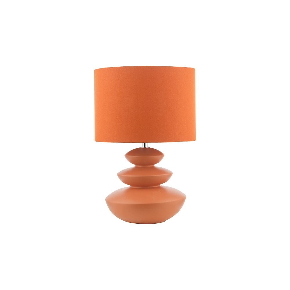 DIS4211 Discus Ceramic Table Lamp Orange With Shade