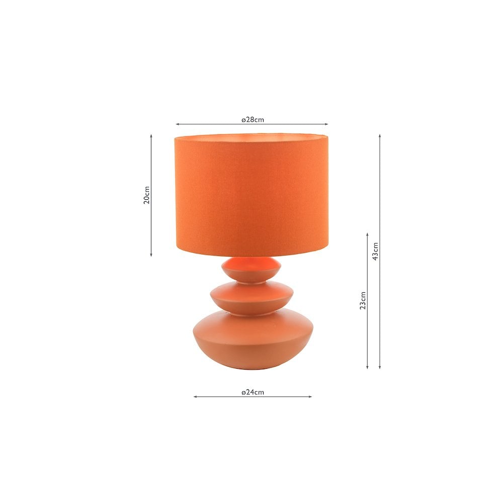 DIS4211 Discus Ceramic Table Lamp Orange With Shade