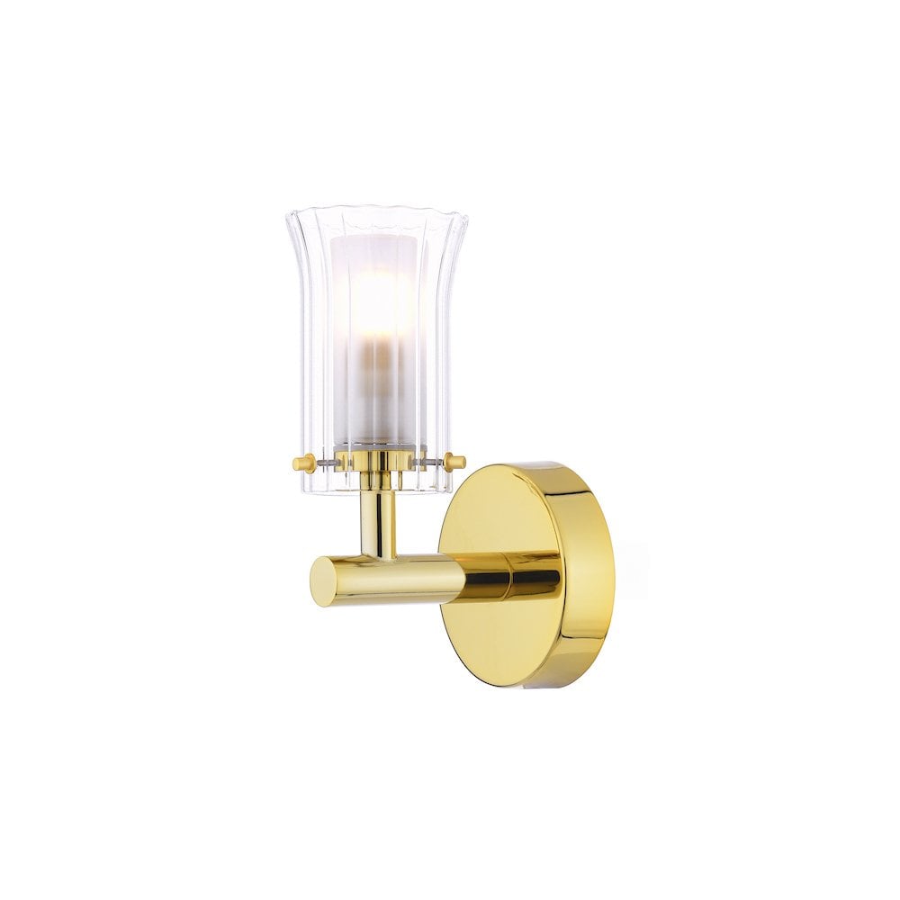 ELB0735 Elba Bathroom Wall Light Polished Gold Glass IP44