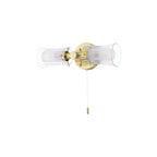 ELB0935 Elba Bathroom 2 Light Wall Light Polished Gold Glass IP44