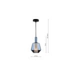 ESM0123 Esmeralda Single Pendant Blue Glass and Opal Glass