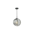 EVA0122 Evander Single Pendant Matt Black and Smoked Glass