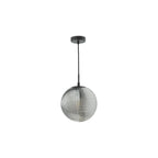 EVA0122 Evander Single Pendant Matt Black and Smoked Glass