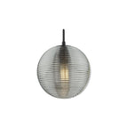 EVA0122 Evander Single Pendant Matt Black and Smoked Glass