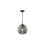 EVA0122 Evander Single Pendant Matt Black and Smoked Glass