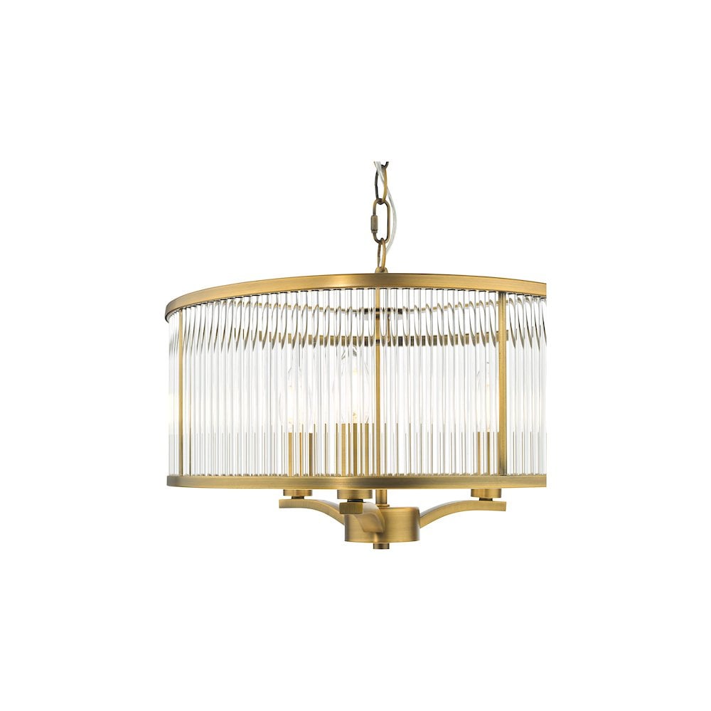 EVE0363 Evelyn 3 Light Pendant Antique Bronze and Glass