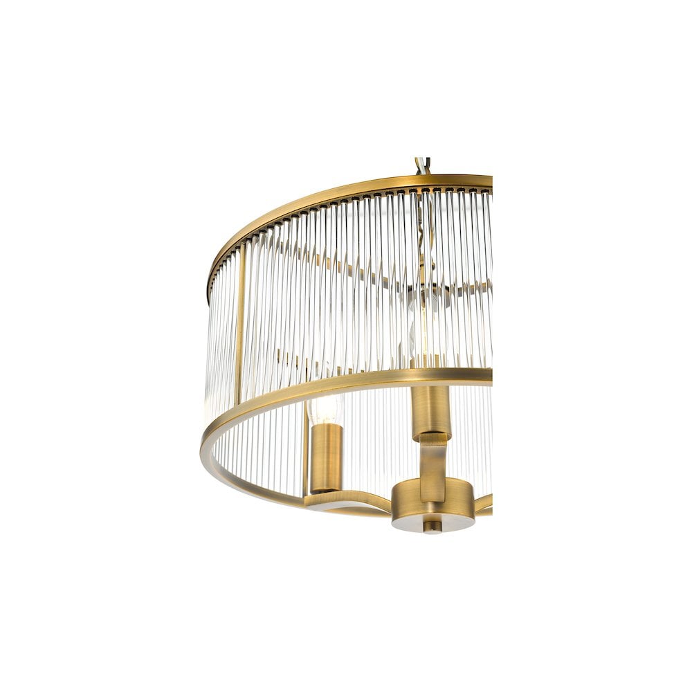 EVE0363 Evelyn 3 Light Pendant Antique Bronze and Glass