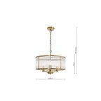 EVE0363 Evelyn 3 Light Pendant Antique Bronze and Glass
