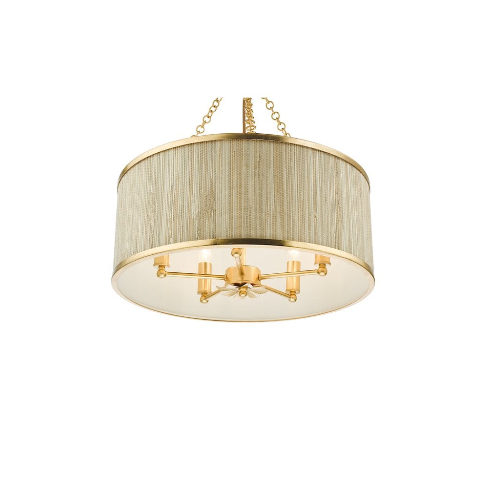 FEN0535 Fenella 5 Light Pendant Gold Leaf