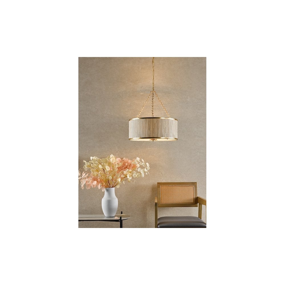 FEN0535 Fenella 5 Light Pendant Gold Leaf