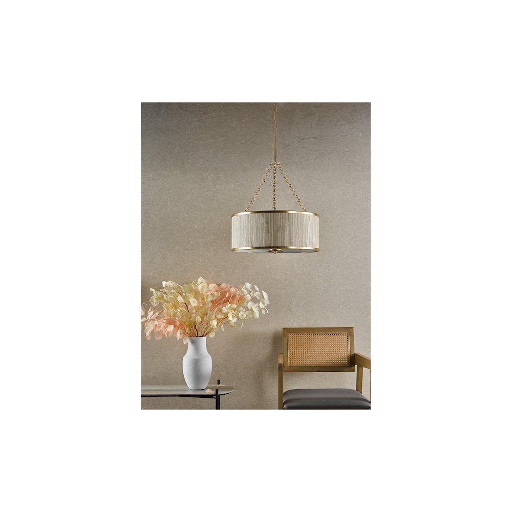 FEN0535 Fenella 5 Light Pendant Gold Leaf