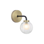 GIB0754 Gibbs Wall Light Antique Brass & Glass