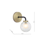 GIB0754 Gibbs Wall Light Antique Brass & Glass