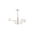 JAS0646 Jasper 6 Light Pendant Satin Nickel and Opal Glass