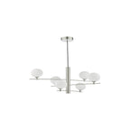 JAS0646 Jasper 6 Light Pendant Satin Nickel and Opal Glass