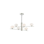 JAS0646 Jasper 6 Light Pendant Satin Nickel and Opal Glass