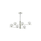 JAS0646 Jasper 6 Light Pendant Satin Nickel and Opal Glass