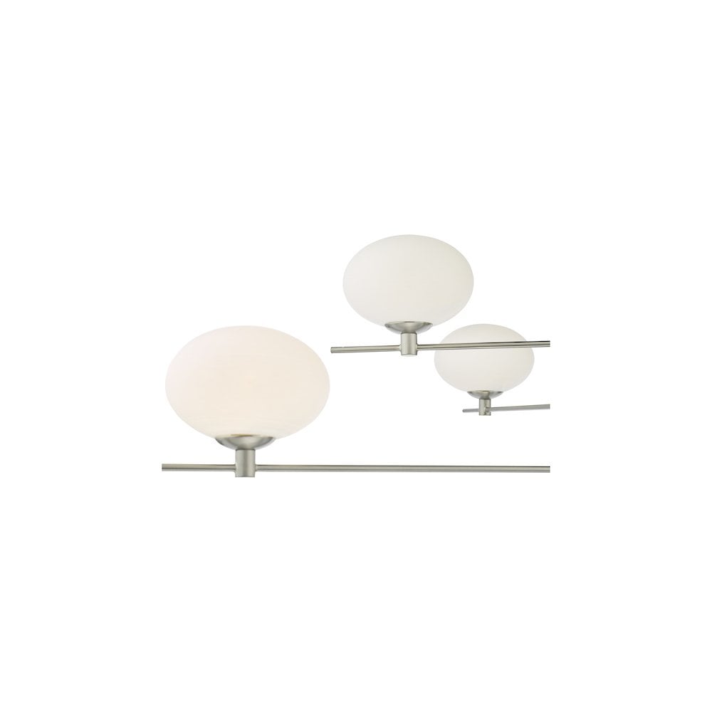 JAS0646 Jasper 6 Light Pendant Satin Nickel and Opal Glass