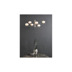 JAS0646 Jasper 6 Light Pendant Satin Nickel and Opal Glass