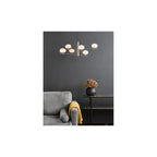 JAS0646 Jasper 6 Light Pendant Satin Nickel and Opal Glass