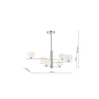 JAS0646 Jasper 6 Light Pendant Satin Nickel and Opal Glass