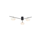 JAS5322 Jasper 3 Light Semi Flush Matt Black Opal glass