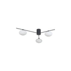 JAS5322 Jasper 3 Light Semi Flush Matt Black Opal glass