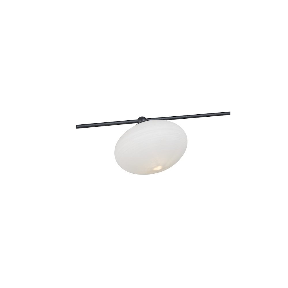 JAS5322 Jasper 3 Light Semi Flush Matt Black Opal glass