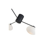JAS5322 Jasper 3 Light Semi Flush Matt Black Opal glass