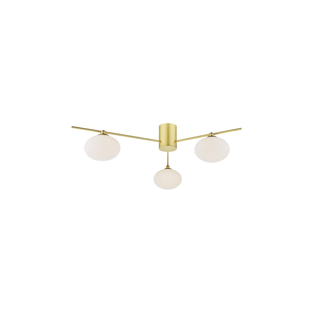 JAS5335 Jasper 3 Light Semi-Flush Satin Gold and Opal Glass