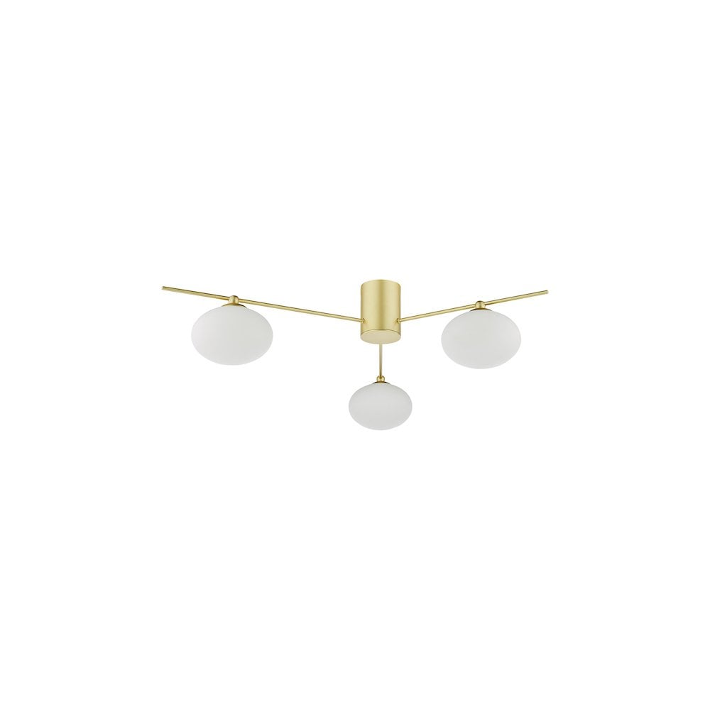 JAS5335 Jasper 3 Light Semi-Flush Satin Gold and Opal Glass